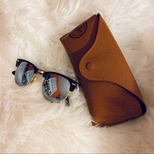 Clubmaster Ray-Bans mirror lenses and tortoise
